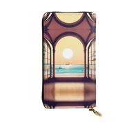 XZDCAL A Travel Bliss - Cartera larga de piel para niñas y mujeres con múltiples compartimentos, color negro, talla única, Black, Talla única