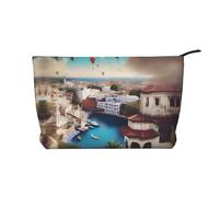 XZDCAL a Travel Dreams - Bolsa de maquillaje de pana con forro resistente para viajes y uso diario, color negro, talla única, Black, Talla única