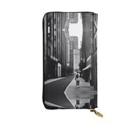 XZDCAL A Urban Vibes - Cartera larga de piel para niñas y mujeres con múltiples compartimentos, color negro, talla única, Black, Talla única