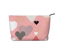 XZDCAL Abstract Love Chart - Bolsa de maquillaje de pana con forro resistente para viajes y uso diario, color negro, talla única, Black, Talla única