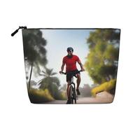 XZDCAL Active Lifestyle - Bolsa de maquillaje de una sola capa con aspecto de lino con cremallera que garantiza tus necesidades diarias o de viaje, color negro, talla única, Black, Talla única