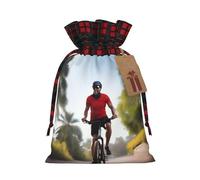 XZDCAL Active Lifestyle - Bolsa de regalo de yute con cordón y tela de tartán y etiqueta de papel kraft para festivales y ocasiones especiales