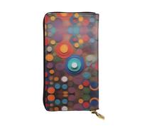 XZDCAL Artistic Wonder - Cartera larga de piel para niñas y mujeres con múltiples compartimentos, color negro, talla única, Black, Talla única