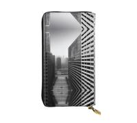 XZDCAL aUrban Horizon - Cartera larga de piel para niñas y mujeres con múltiples compartimentos, color negro, talla única, Black, Talla única