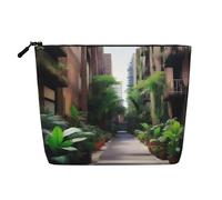 XZDCAL aUrban Jungle - Bolsa de maquillaje de una sola capa con aspecto de lino con cremallera que garantiza tus necesidades diarias o de viaje, color negro, talla única, Black, Talla única