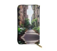 XZDCAL aUrban Jungle - Cartera larga de piel para niñas y mujeres con múltiples compartimentos, color negro, talla única, Black, Talla única