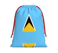 XZDCAL Bolsa de almacenamiento de felpa con cordón de la bandera de Santa Lucía para festivales y uso diario
