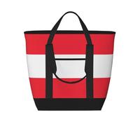 XZDCAL Bolsa de mano aislada de gran capacidad con bandera austriaca para mujeres, comestibles, almuerzos y picnics, Negro -, Talla única
