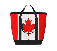 XZDCAL Bolsa de mano aislada de gran capacidad con bandera canadiense para mujeres, comestibles, almuerzos y picnics, Negro -, Talla única