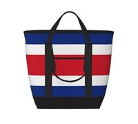 XZDCAL Bolsa de mano aislada de gran capacidad con bandera de Costa Rica para mujeres, comestibles, almuerzos y picnics, Negro -, Talla única