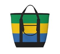 XZDCAL Bolsa de mano aislada de gran capacidad con bandera de Gabón para mujeres, comestibles, almuerzos y picnics, Negro -, Talla única