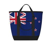 XZDCAL Bolsa de mano aislada de gran capacidad con bandera de Nueva Zelanda para mujeres, comestibles, almuerzos y picnics, Negro -, Talla única