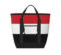 XZDCAL Bolsa de mano aislada de gran capacidad con bandera yemení para mujeres, comestibles, almuerzos y picnics, color negro, talla única, Black, Talla única