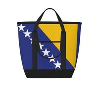 XZDCAL Bolsa de mano aislada de gran capacidad con la bandera de Bosnia y Herzegovina para mujeres, comestibles, almuerzos y picnics, Negro -, Talla única