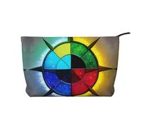 XZDCAL Bolsa de maquillaje de pana brillante en todas las direcciones con un forro resistente para viajes y uso diario, color negro, talla única, Black, Talla única