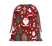 XZDCAL Bonita bolsa de almacenamiento de felpa con cordón de Papá Noel para festivales y uso diario