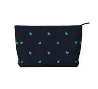 XZDCAL Bonita bolsa de maquillaje de pana con un forro resistente para viajes y uso diario, color negro, talla única, Black, Talla única