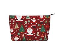 XZDCAL Bonita bolsa de maquillaje de pana de Papá Noel con un forro resistente para viajes y uso diario, color negro, talla única, Black, Talla única