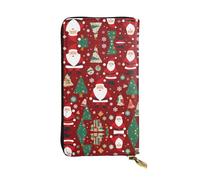 XZDCAL Bonita cartera larga de piel de Papá Noel para niñas y mujeres con múltiples compartimentos, color negro, talla única, Black, Talla única