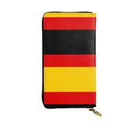XZDCAL Cartera larga de piel con bandera alemana para niñas y mujeres con múltiples compartimentos, color negro, talla única, Black, Talla única