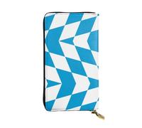 XZDCAL Cartera larga de piel con bandera de Baviera para niñas y mujeres con múltiples compartimentos, color negro, talla única, Black, Talla única
