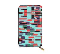 XZDCAL Cartera larga de piel con combinación de rayas para niñas y mujeres con múltiples compartimentos, color negro, talla única, Black, Talla única