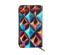 XZDCAL Cartera larga de piel con diamantes de colores tridimensionales para niñas y mujeres con múltiples compartimentos, color negro, talla única, Black, Talla única