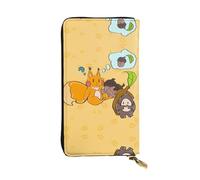 XZDCAL Cartera larga de piel con diseño de ardilla de girasol para niñas y mujeres con múltiples compartimentos, color negro, talla única, Black, Talla única