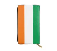 XZDCAL Cartera larga de piel con diseño de bandera de Costa de Marfil para niñas y mujeres con múltiples compartimentos, color negro, talla única, Black, Talla única