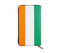 XZDCAL Cartera larga de piel con diseño de bandera de Costa de Marfil para niñas y mujeres con múltiples compartimentos, color negro, talla única, Black, Talla única