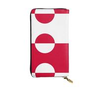 XZDCAL Cartera larga de piel con diseño de bandera de Groenlandia para niñas y mujeres con múltiples compartimentos, color negro, talla única, Black, Talla única