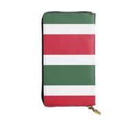 XZDCAL Cartera larga de piel con diseño de bandera de Hungría para niñas y mujeres con múltiples compartimentos, color negro, talla única, Black, Talla única