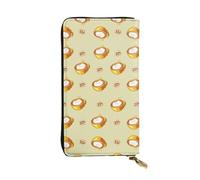 XZDCAL Cartera larga de piel con diseño de gato de dibujos animados para niñas y mujeres con múltiples compartimentos, color negro, talla única, Black, Talla única