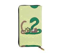 XZDCAL Cartera larga de piel con diseño de semilla de girasol, serpiente de tierra, para niñas y mujeres, con múltiples compartimentos, color negro, talla única, Black, Talla única
