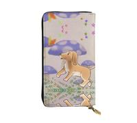 XZDCAL Cartera larga de piel con diseño de seta de dibujos animados con perro, para niñas y mujeres, con múltiples compartimentos, color negro, talla única, Black, Talla única