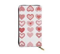 XZDCAL Cartera larga de piel con forma de corazón para niñas y mujeres con múltiples compartimentos, color negro, talla única, Black, Talla única