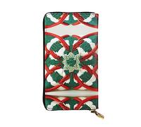 XZDCAL Cartera larga de piel con patrón de tela de lana para niñas y mujeres con múltiples compartimentos, color negro, talla única, Black, Talla única