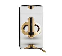 XZDCAL Cartera larga de piel con patrón dorado para niñas y mujeres con múltiples compartimentos, color negro, talla única, Black, Talla única