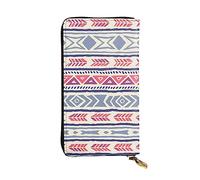 XZDCAL Cartera larga de piel con patrón floral geométrico liso para niñas y mujeres con múltiples compartimentos, color negro, talla única, Black, Talla única