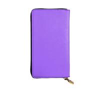 XZDCAL Cartera larga de piel de color morado claro para niñas y mujeres con múltiples compartimentos, color negro, talla única, Black, Talla única