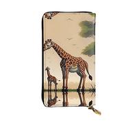 XZDCAL Cartera larga de piel para madre e hijo con múltiples compartimentos, color negro, talla única, Black, Talla única