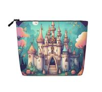 XZDCAL Classical Castle - Bolsa de maquillaje de una sola capa con aspecto de lino con cremallera que garantiza tus necesidades diarias o de viaje, color negro, talla única, Black, Talla única