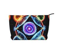 XZDCAL Cosmic Stars - Bolsa de maquillaje de pana con forro resistente para viajes y uso diario, color negro, talla única, Black, Talla única