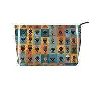 XZDCAL Cultural Icons - Bolsa de maquillaje de pana con forro resistente para viajes y uso diario, color negro, talla única, Black, Talla única