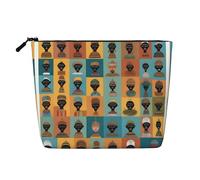 XZDCAL Cultural Icons - Bolsa de maquillaje de una sola capa con aspecto de lino con cremallera que garantiza tus necesidades diarias o de viaje, color negro, talla única, Black, Talla única