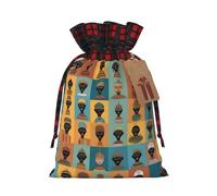 XZDCAL Cultural Icons - Bolsa de regalo de yute con cordón y tela de tartán y etiqueta de papel kraft para festivales y ocasiones especiales, Black, M
