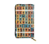 XZDCAL Cultural Icons - Cartera larga de piel para niñas y mujeres con múltiples compartimentos, color negro, talla única, Black, Talla única