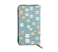 XZDCAL Cute Fox - Cartera larga de piel para niñas y mujeres con múltiples compartimentos, color negro, talla única, Black, Talla única