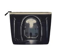 XZDCAL DarkDelights - Bolsa de maquillaje de una sola capa con aspecto de lino con cremallera que garantiza tus necesidades diarias o de viaje, color negro, talla única, Black, Talla única