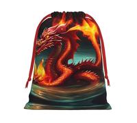 XZDCAL Dragon King in Fire - Bolsa de almacenamiento de felpa con cordón para festivales y uso diario